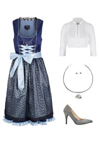 Sukienka w ludowym stylu w serca bonprix kobaltowy z nadrukiem. Kolor: niebieski. Wzór: nadruk #2