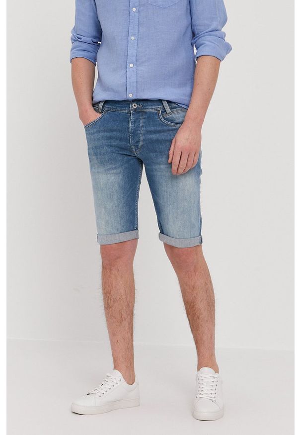 Pepe Jeans - Szorty jeansowe SPIKE. Okazja: na co dzień. Kolor: niebieski. Materiał: denim. Styl: casual