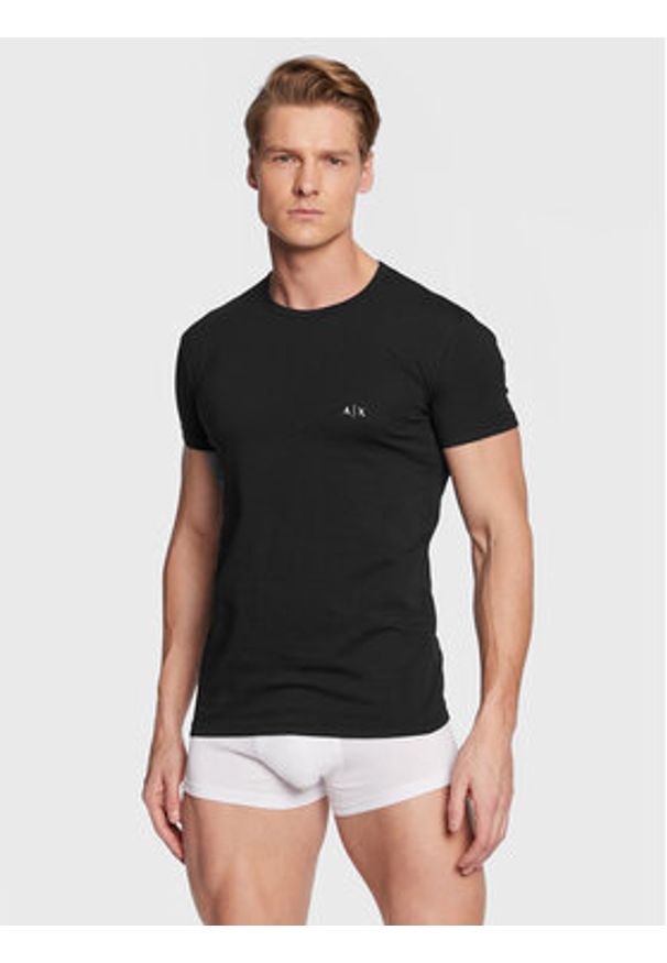 Armani Exchange Komplet t-shirtów 956005 CC282 07320 Czarny Slim Fit. Kolor: czarny. Materiał: bawełna