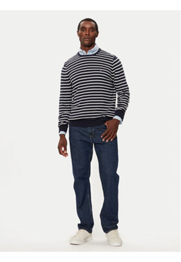 TOMMY HILFIGER - Tommy Hilfiger Sweter Essential MW0MW14748 Granatowy Regular Fit. Kolor: niebieski. Materiał: bawełna