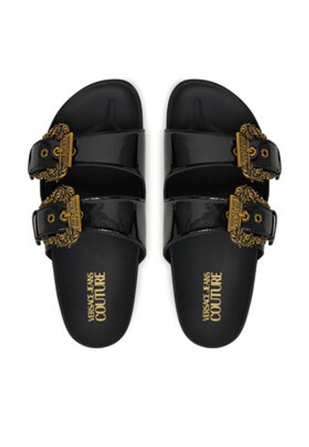 Versace Jeans Couture Klapki 80VA3SM1 ZS190 899 Czarny. Kolor: czarny. Materiał: skóra