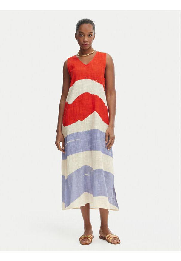 Iconique Sukienka letnia Casey IC26-081 Kolorowy Relaxed Fit. Materiał: bawełna. Wzór: kolorowy. Sezon: lato