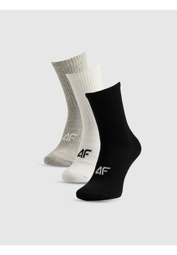 4f - 4F Skarpetki długie (3-pack) damskie - multikolor 35-38. Kolor: wielokolorowy. Materiał: dzianina, bawełna