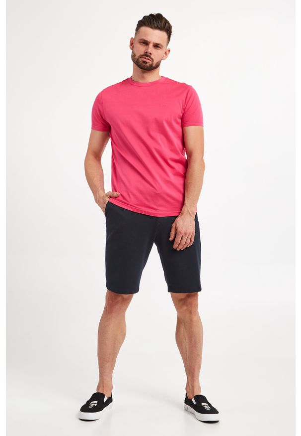 T-shirt Paris JOOP!. Materiał: bawełna. Długość rękawa: krótki rękaw. Długość: krótkie. Wzór: haft