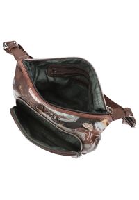 Brązowa Torebka Anekke Elegancka Listonoszka Damska. Kolor: brązowy. Wzór: aplikacja. Materiał: zdobione. Styl: elegancki