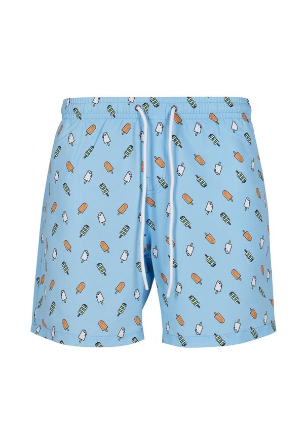 Urban Classics - Męskie Spodenki Kąpielowe Ice Lolly. Kolor: niebieski. Styl: sportowy