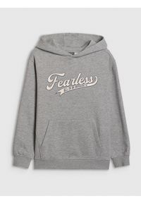 4f - 4F Bluza dresowa loose z kapturem chłopięca - szara 122/128 (6-8 lat). Okazja: na uczelnię, na co dzień. Typ kołnierza: kaptur. Kolor: szary. Materiał: dresówka. Sezon: lato. Styl: casual #1