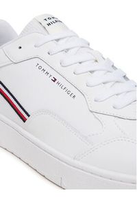 TOMMY HILFIGER - Tommy Hilfiger Sneakersy Th Basket Core Stripes FM0FM05631 Biały. Kolor: biały. Materiał: skóra #2