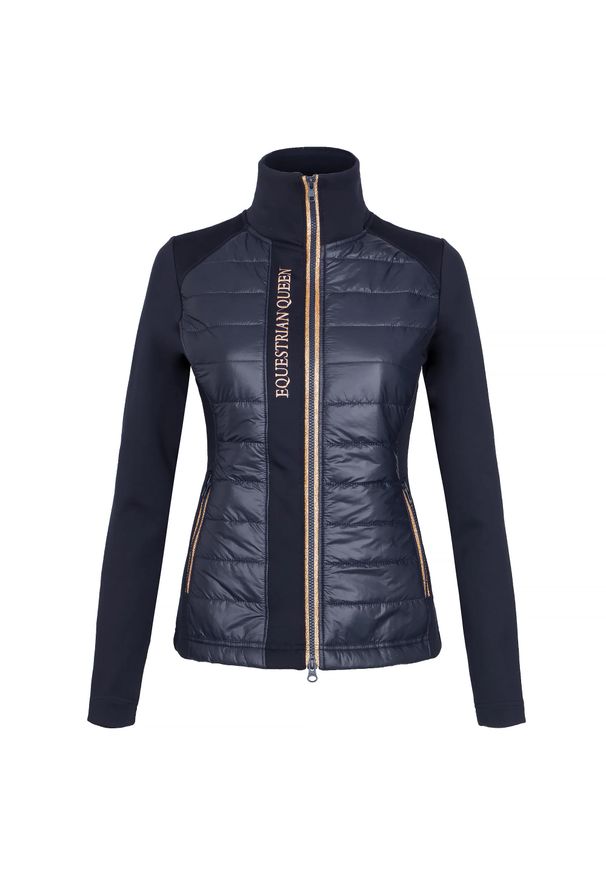 Bluza jeździecka damska EQUESTRIAN QUEEN Elvira 25SS zasuwana. Kolor: niebieski. Materiał: materiał