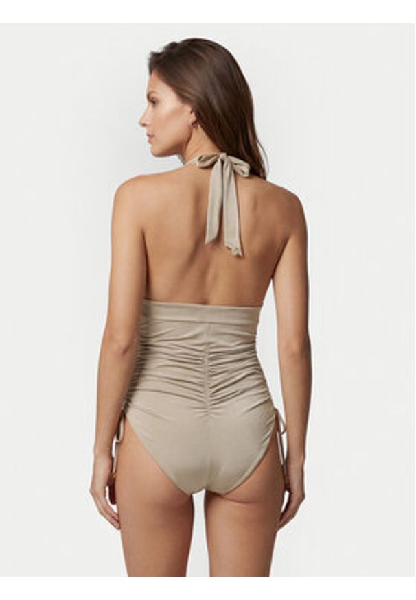 Max Mara Beachwear Strój kąpielowy Cosetta 2616831069 Beżowy. Kolor: beżowy. Materiał: syntetyk