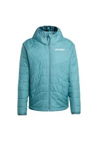 Adidas - Kurtka Terrex Multi Synthetic Insulated Hooded. Kolor: niebieski. Materiał: puch, materiał. Sport: turystyka piesza