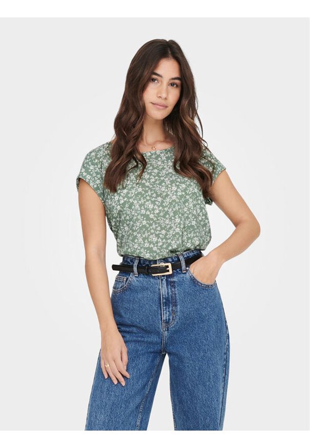 only - ONLY Bluzka Vic 15161116 Zielony Regular Fit. Kolor: zielony. Materiał: syntetyk