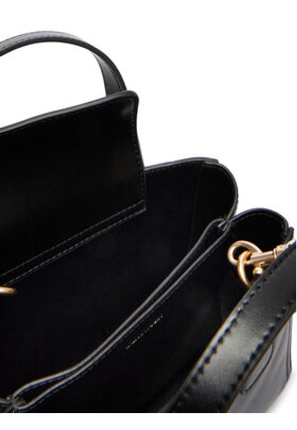 Calvin Klein Torebka Ck Mini Tote Crossbody LV04F3520G Czarny. Kolor: czarny. Materiał: skórzane