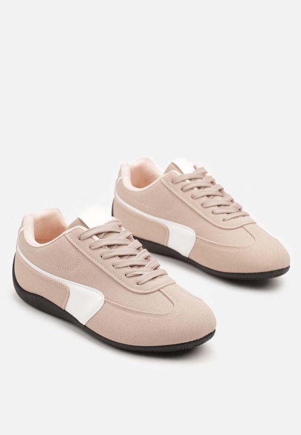 Born2be - Różowe Sneakersy w Stylu Kultowych Tenisówek Virritia. Kolor: różowy. Materiał: jeans. Wzór: aplikacja