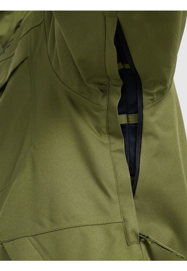 4f - 4F Kurtka narciarska membrana 10000 męska - khaki 3XL. Kolor: oliwkowy, wielokolorowy, brązowy. Materiał: poliester, materiał. Sezon: zima. Styl: klasyczny