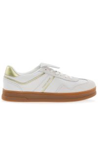 TOMMY HILFIGER - Buty damskie Tommy Jeans The Greenwich EN0EN02715-0LX - białe. Zapięcie: sznurówki. Kolor: biały. Materiał: jeans. Szerokość cholewki: normalna. Sezon: lato #1