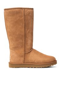 Ugg - Buty zimowe damskie brązowe UGG W Classic Tall II. Okazja: na plażę. Kolor: brązowy. Materiał: materiał. Sezon: zima. Styl: młodzieżowy #4