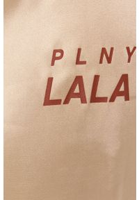 PLNY LALA - Spodnie piżamowe. Kolor: złoty. Materiał: satyna, materiał. Wzór: ze splotem #5