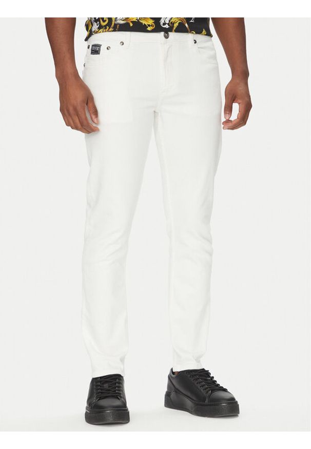 Versace Jeans Couture Jeansy 78GAB5D0 Biały Slim Fit. Kolor: biały