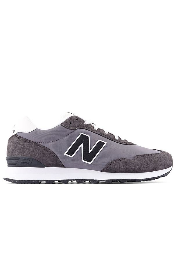 Buty męskie New Balance ML515WGR - szare. Okazja: na co dzień. Kolor: szary. Materiał: zamsz, skóra, syntetyk, materiał. Szerokość cholewki: normalna