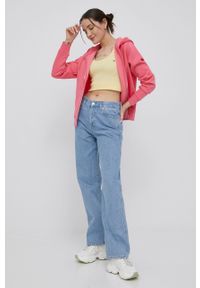 Tommy Jeans bluza damska kolor różowy z kapturem gładka. Okazja: na co dzień. Typ kołnierza: kaptur. Kolor: różowy. Materiał: bawełna. Wzór: gładki. Styl: casual #2