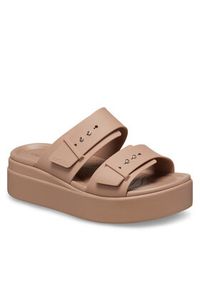 Crocs Klapki Brooklyn Low Wedge Sandal W 207431 Beżowy. Kolor: beżowy