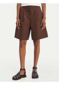 Weekend Max Mara Bermudy Ecuba 2615141022 Brązowy Loose Fit. Kolor: brązowy. Materiał: bawełna #1