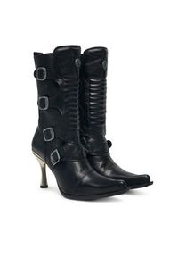NEW ROCK Botki M-9373N-C1 Czarny. Kolor: czarny. Materiał: skóra. Styl: rockowy #5