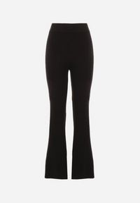 Born2be - Czarne Spodnie Dzwony z Dzianiny z Wiskozą Zetiva. Kolor: czarny. Materiał: dzianina, wiskoza #3