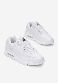 Born2be - Białe Buty Sportowe Himemenis. Zapięcie: sznurówki. Kolor: biały. Materiał: guma. Szerokość cholewki: normalna. Wzór: aplikacja #4