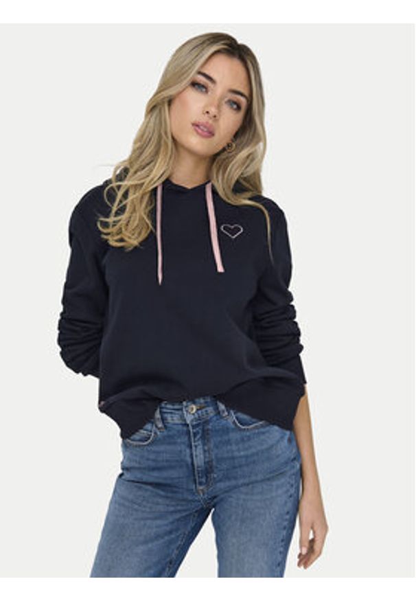 only - ONLY Bluza Noli 15312874 Granatowy Regular Fit. Kolor: niebieski. Materiał: bawełna