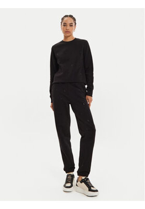 Karl Lagerfeld - KARL LAGERFELD Spodnie dresowe 246W1009 Czarny Regular Fit. Kolor: czarny. Materiał: bawełna