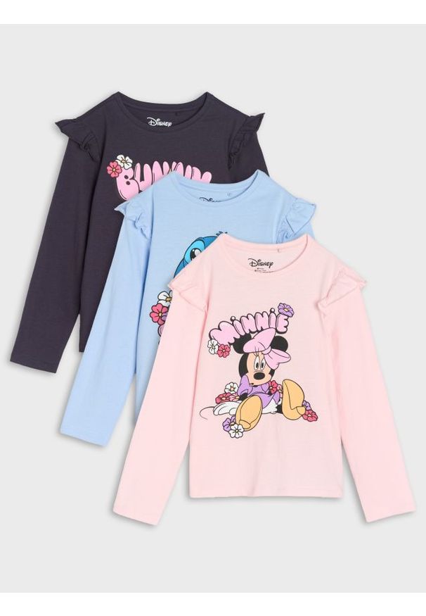 Sinsay - Koszulki z długimi rękawami 3 pack Disney - niebieski. Kolor: niebieski. Długość rękawa: długi rękaw. Długość: długie. Wzór: motyw z bajki