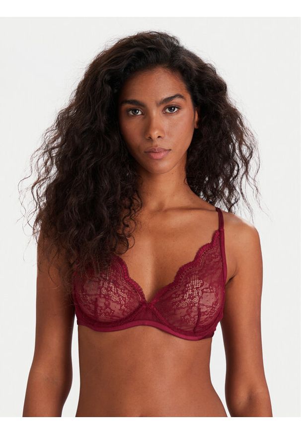 Hunkemöller Biustonosz z fiszbiną 206365 Czerwony. Kolor: czerwony. Materiał: syntetyk