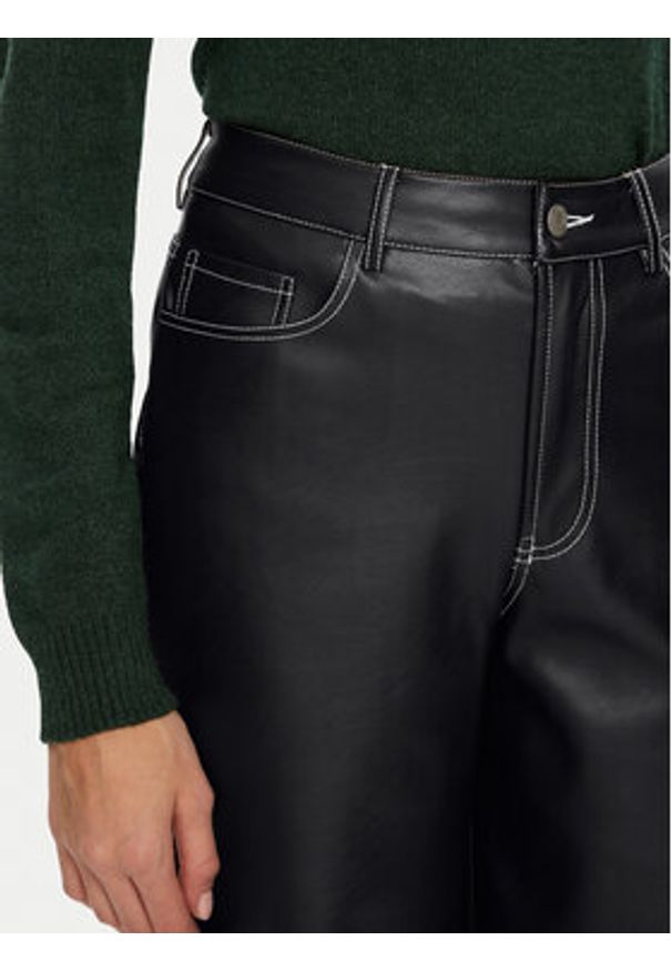 JJXX Spodnie z imitacji skóry Lila 12276595 Czarny Wide Leg. Kolor: czarny. Materiał: skóra