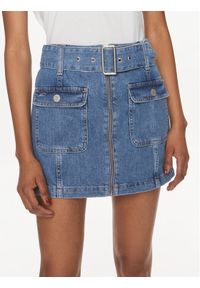 Tommy Jeans Spódnica jeansowa DW0DW17668 Niebieski Regular Fit. Kolor: niebieski. Materiał: bawełna