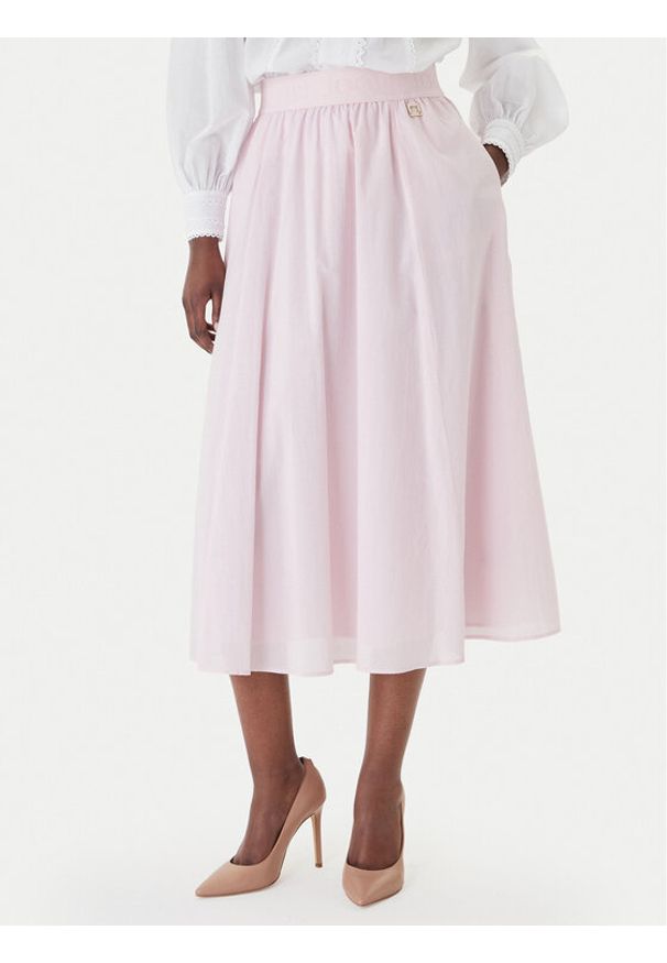 JOOP! Spódnica midi Sedef 30102096 Różowy Regular Fit. Kolor: różowy. Materiał: bawełna