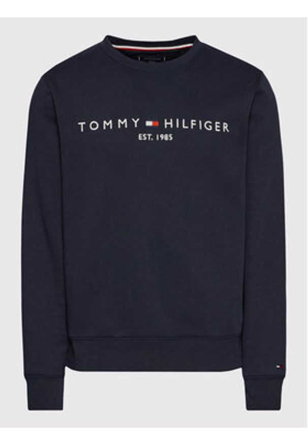 TOMMY HILFIGER - Tommy Hilfiger Bluza Logo MW0MW11596 Granatowy Regular Fit. Kolor: niebieski. Materiał: bawełna