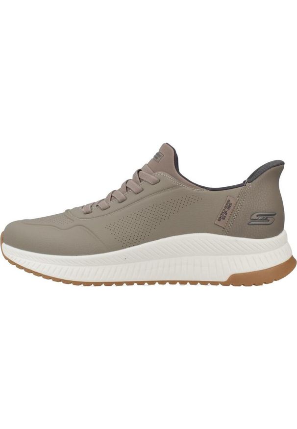 skechers - Kapcie SKECHERS SLIP-INS BOBS SQUAD 4 - DIRECT STEP Brązowy. Kolor: brązowy. Materiał: syntetyk, tkanina