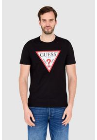 Guess - GUESS T-shirt czarny slim fit. Kolor: czarny #1