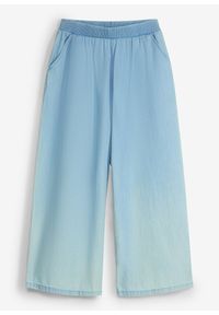 bonprix - Spodnie culotte z czystej bawełny organicznej z wygodnym pasem. Kolor: niebieski. Materiał: bawełna #1
