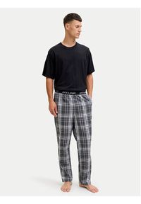 Jack & Jones Piżama Luca 12266993 Czarny Standard Fit. Kolor: czarny. Materiał: bawełna #8
