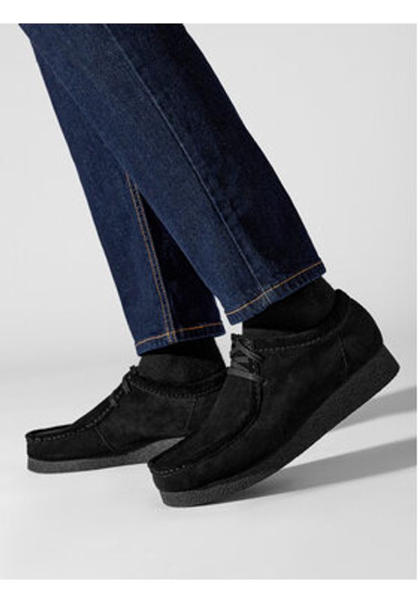Clarks Mokasyny Wallabee Evo 261728207 Czarny. Kolor: czarny. Materiał: zamsz, skóra