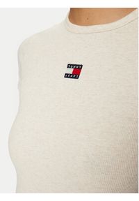 Tommy Jeans T-Shirt DW0DW20463 Beżowy Slim Fit. Kolor: beżowy. Materiał: bawełna #4