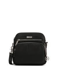 Kazar - Miejska torebka listonoszka z tkaniny. Kolor: czarny. Wzór: jednolity. Materiał: skórzane #1