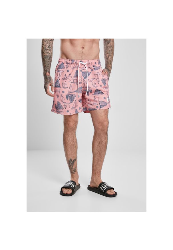 Spodenki kąpielowe Urban Classics pattern (duże rozmiary). Kolor: niebieski, wielokolorowy, różowy. Długość: krótkie. Sezon: lato