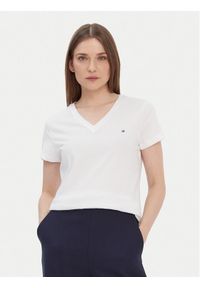 TOMMY HILFIGER - Tommy Hilfiger T-Shirt Heritage V-Neck Tee WW0WW24969 Biały Regular Fit. Kolor: biały. Materiał: bawełna #1