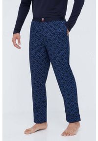 TOMMY HILFIGER - Tommy Hilfiger piżama męska kolor granatowy wzorzysta. Kolor: niebieski. Materiał: tkanina, materiał, dzianina, wiskoza. Długość: długie #4