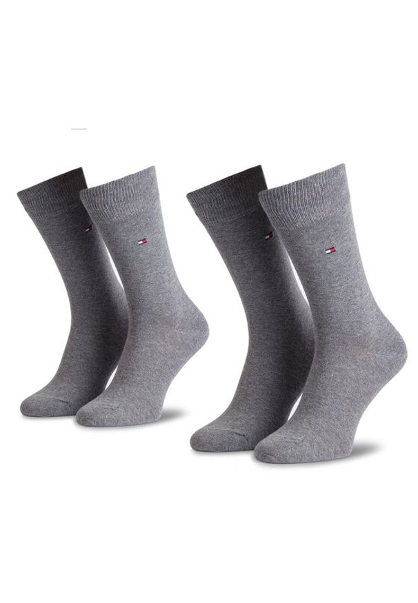 TOMMY HILFIGER - Tommy Hilfiger Skarpety długie 371111 Szary. Kolor: szary. Materiał: materiał