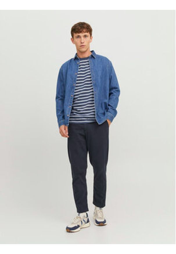 Jack & Jones - Jack&Jones Chinosy Harlow 12242188 Granatowy Tapered Fit. Kolor: niebieski. Materiał: bawełna